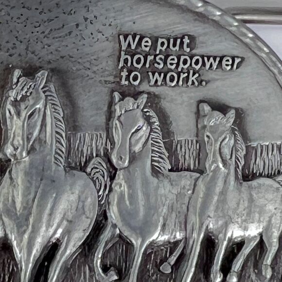 Vintage Belt Buckle -Twin Disk We Put Horsepower to Work Horse - Picture 2 of 9